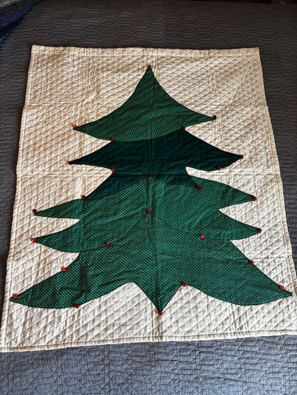 Primitive Style Christmas Tree Quilt Wall Hanging